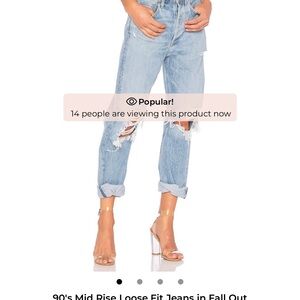 Agolde Light Blue Distressed Boyfriend Jeans
